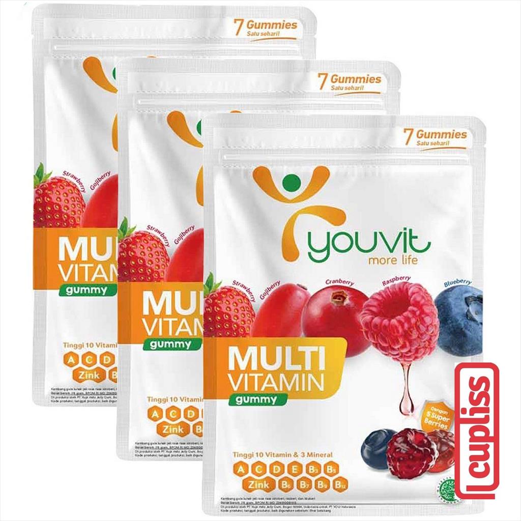 x3 YOUVIT Multivitamin Gummy Dewasa 7 Days Vitamin