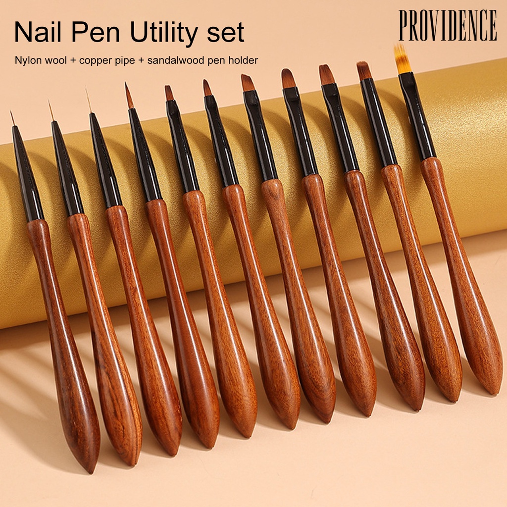 Providence Pena Lukisan Kuku Bulu Lembut Tidak Geser Halus Brush Stroke DIY Labu Gagang Cendana Pen Holder Paku Garis Penarik Pen Nail Salon Supply