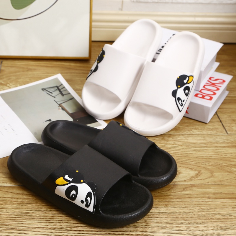 Mainland Sandal Slip On Wanita Sendal Jelly Karet  Soft Rubber Outdoor/Indoor Model Panda Lucu HSN141