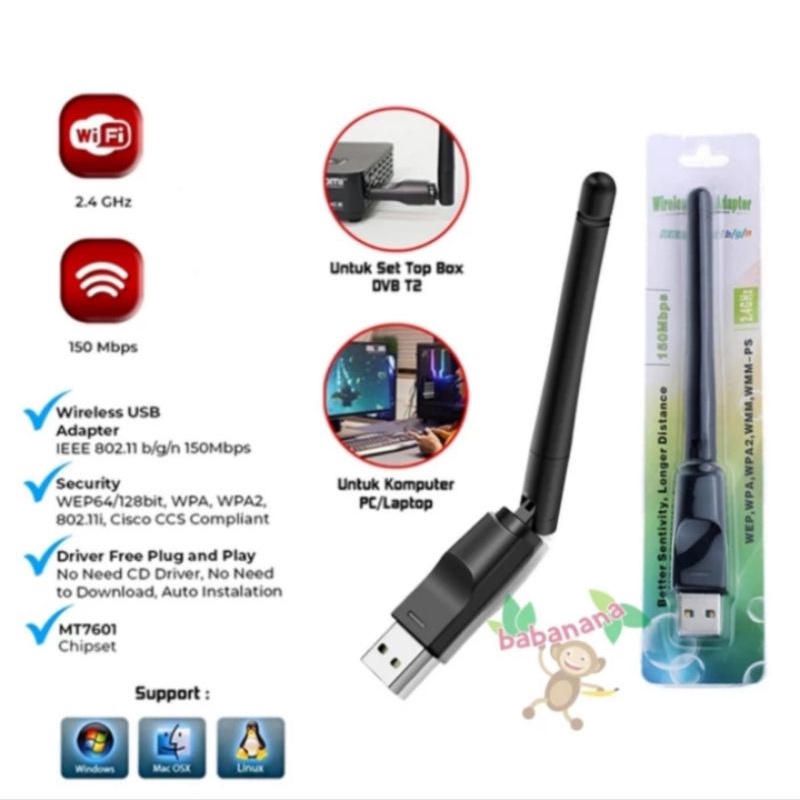 USB Wifi Dongle Set Top Box MT7601 Adapter Antena PC STB Antenna TV