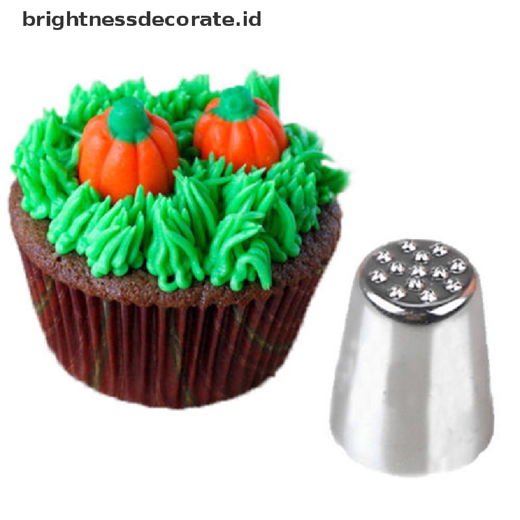 [Birth] Mode Baru Rumput Rambut Icing Piping Nozzle Kue Cupcake Decorag Tip Tools [ID]