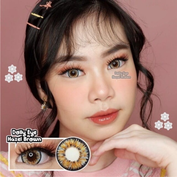 Jual COD Softlens The Dolly Eye Glamours Hazel Brown Softlen Dolly eye