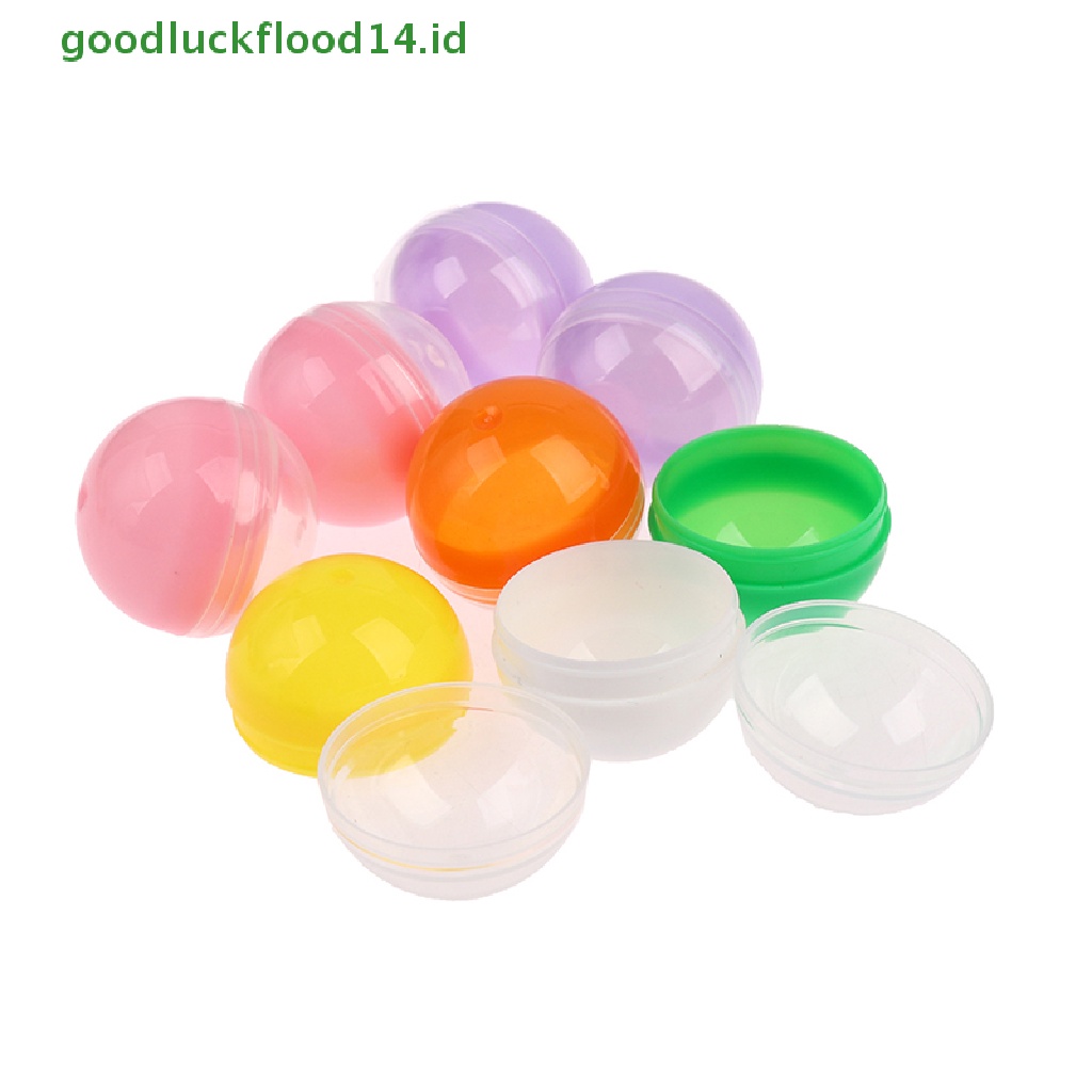 [GOOGFOUR] 100 Pcs Plastik Kosong Mainan Vending Kapsul Setengah Bening Half Color Round Ball [TOP]