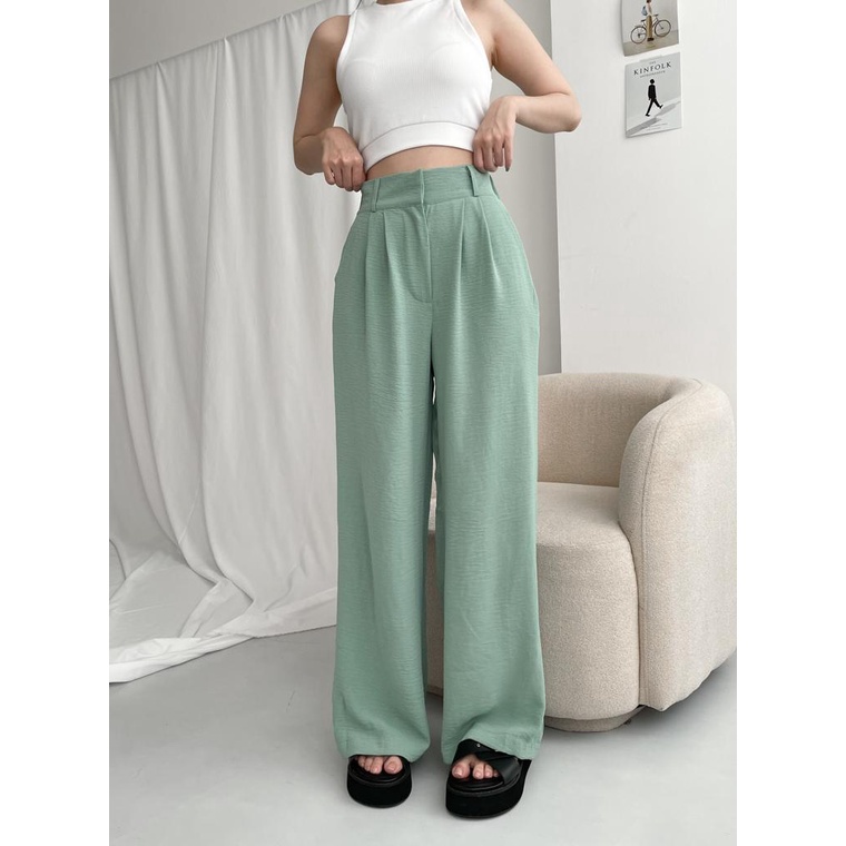 KINARA KULOT HW Pants Krincle Airflow Premium/ kulot Crincle airflow High waist kinara/ Trouser Pants