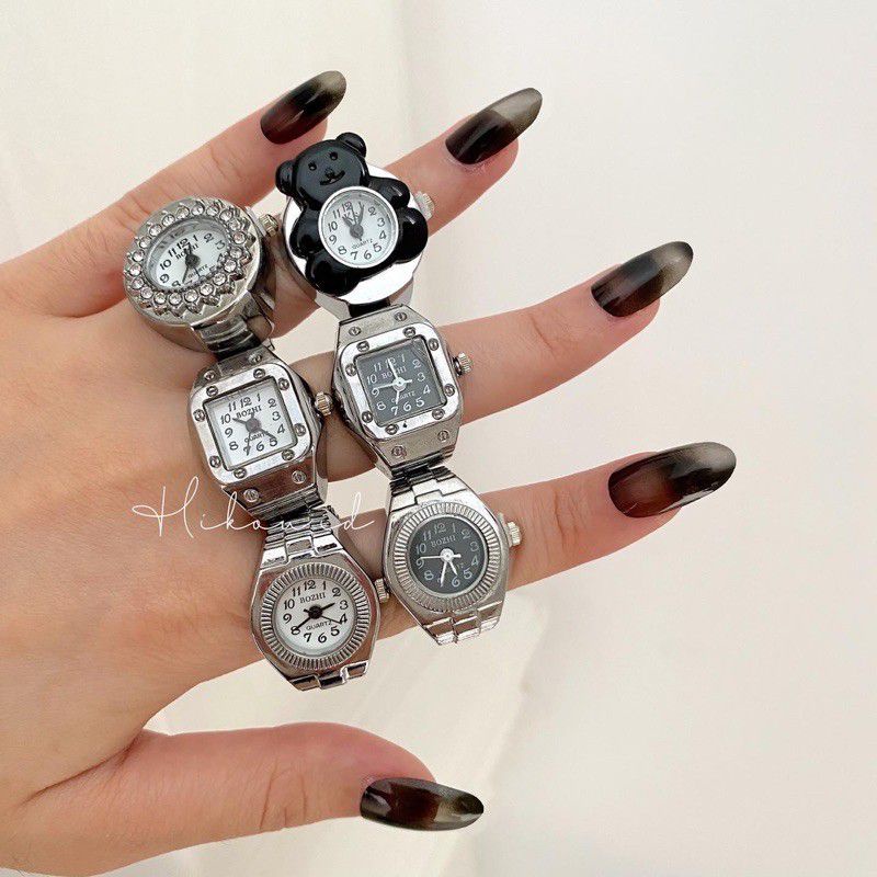 Cincin Jam unik pria /wanita, Jam cincin impor unik tahan air ring pegas stailes stell antikarat.