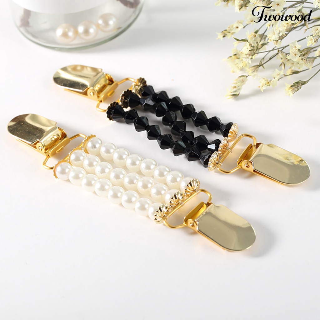 Twowood Collar Clip Klip Kerah Kardigan Bahan Alloy Anti Cacat Mata Untuk Wanita