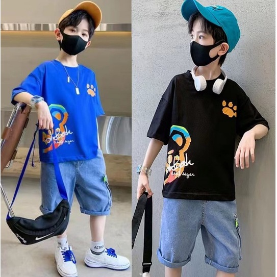 Setelan anak laki laki import MOTIF TIGEROREN +JEANS TEBAL- setelan anak teenager laki laki import