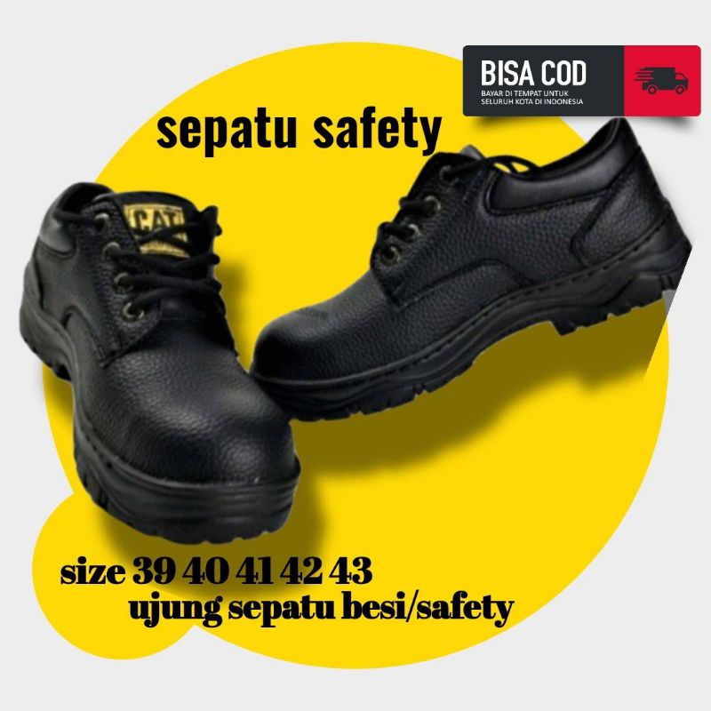 Sepatu Safety pria sepatu safety Ujung Besi Anti Slip Sefty Pakai Tali