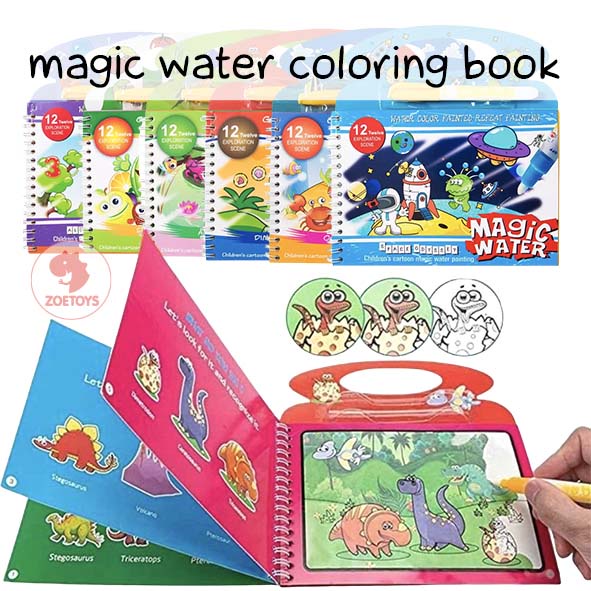 Magic Water Book / Magic Water Coloring Book Alpahabet Numbers Animal Ocean Farm Animal Wild Animal