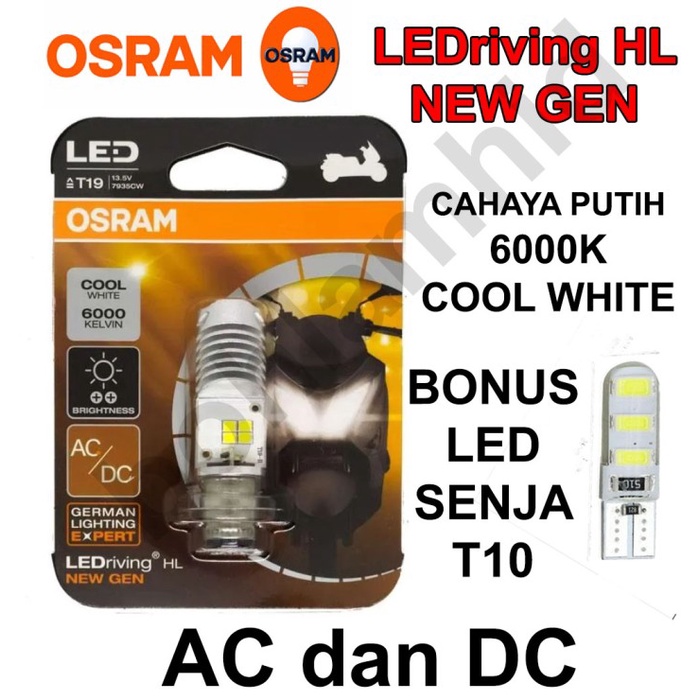 Lampu Motor Led Osram Vega R (Putih) Bohlam H6 M5 T19 Ac Dc