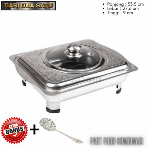 

Unik Fast Food Wadah Makanan Prasmanan Stainless Serving Dish Murah