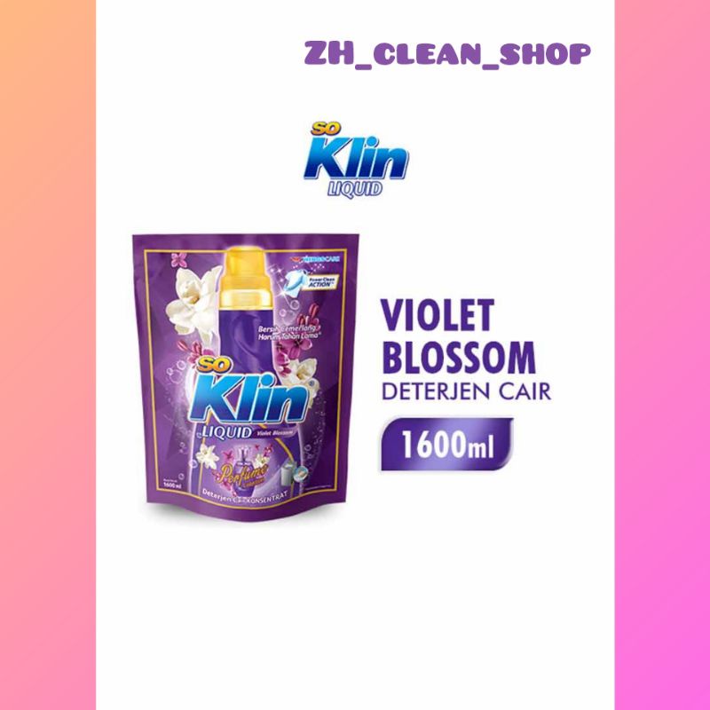 SoKlin Liquid Detergen Cair Violet Blossom 1600ml