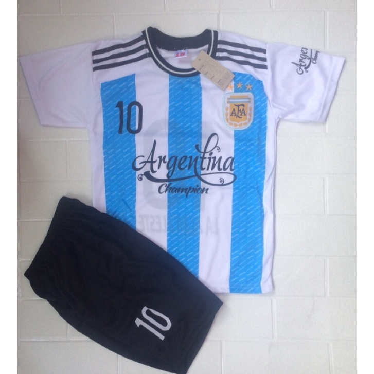 Baju bola ARGENTINA anak anak geratis sablon nama anaknya