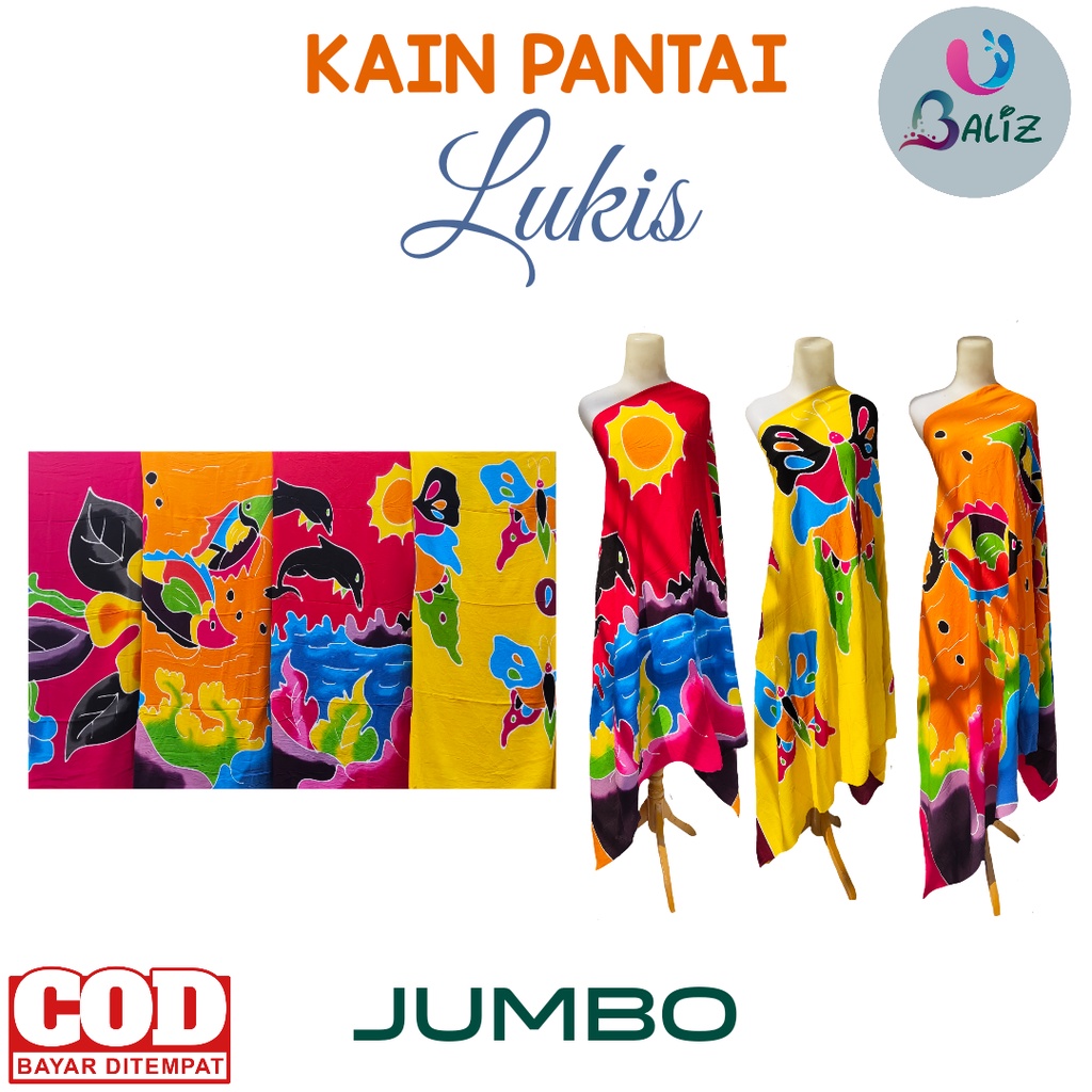 Kain Pantai Kain Pantai Lukis Jumbo Bahan Super Tebal SEMBILAN MODE