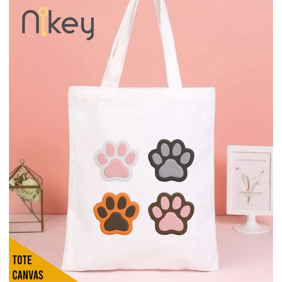 Totebag Canvas Lucu, Totebag Kucing Series, Totebag Aesthetic