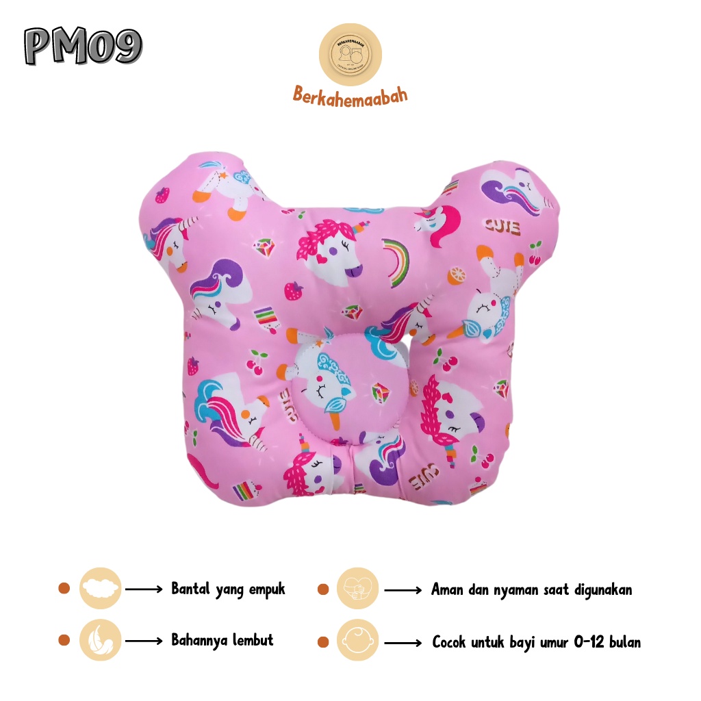 (UNICORN) Bantal Bayi Anti Peyang Mickey Series | Bantal Bayi | Flat Head Prevention Pillow | Bantal Mickey Series