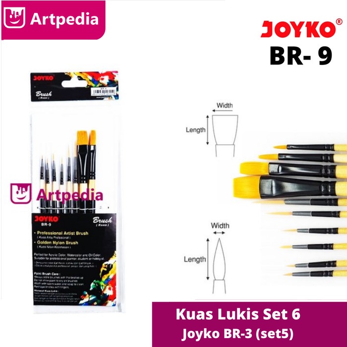 

Kulu Joyko Brush Set 10 Br-9 / Kuas Lukis Set 10 / Kuas Lukis Joyko