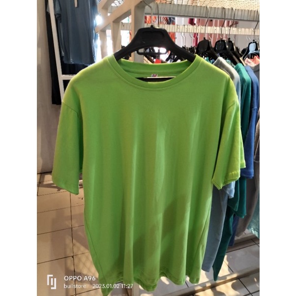 Kaos Distro Hijau Stabilo High Quality Distro Catton Combed 24s/ Kaos Polos Pria/ Kaos Polos Wanita 