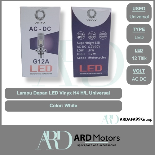 Lampu depan LED Vinyx H4 H/L Universal