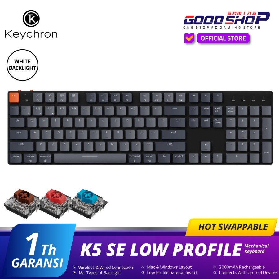 Keychron K5 SE Hotswappable Gateron Mechanical White Wireless Keyboard