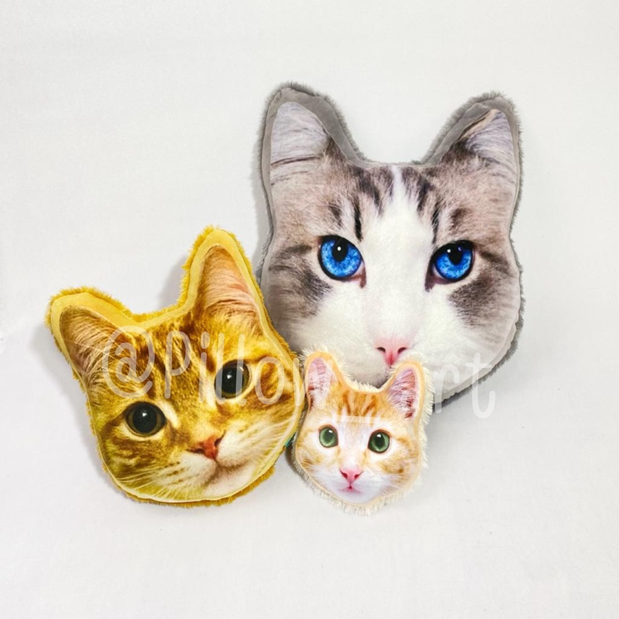Pillowart - Bantal Sofa Kepala Kucing Rasfur Lucu Size S - ART086