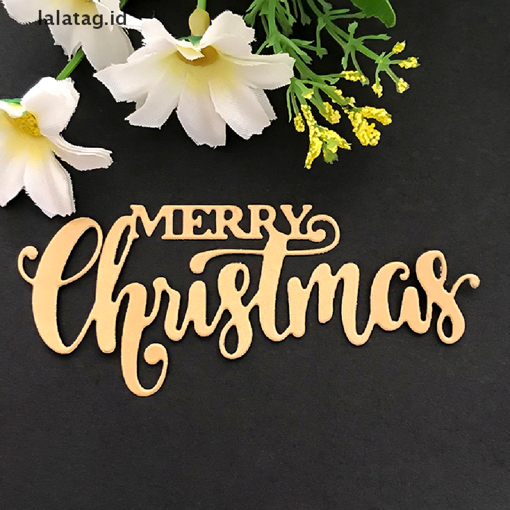 [lalatag] Desain Merry Christmas Metal Cutg Dies Untuk Album Kertas Kartu Scrapbook DIY [ID]