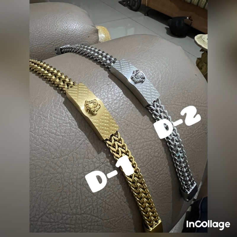 gelang tangan titanium magnet panjang 21 cm buat cowo keren