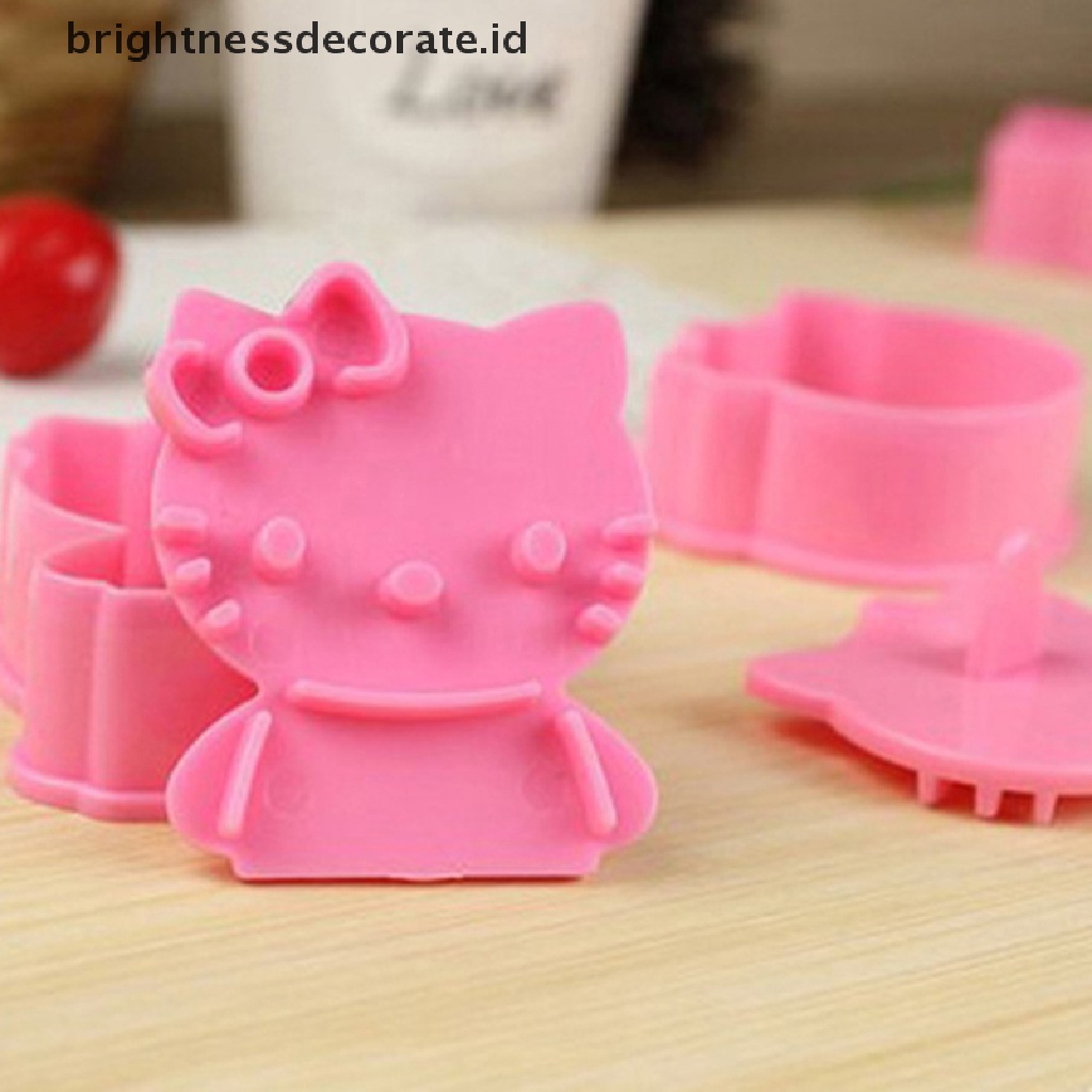 [Birth] 2pcs Kawaii Hellokts Anime Cetakan Biskuit Mini Kartun Lucu 3D Bentuk Kucing Tools [ID]