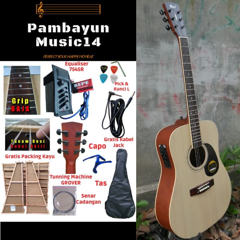 GITAR AKUSTIK ELEKTRIK CORT AD810 custom GRATIS KABEL JACK &amp;  PACKING KAYU