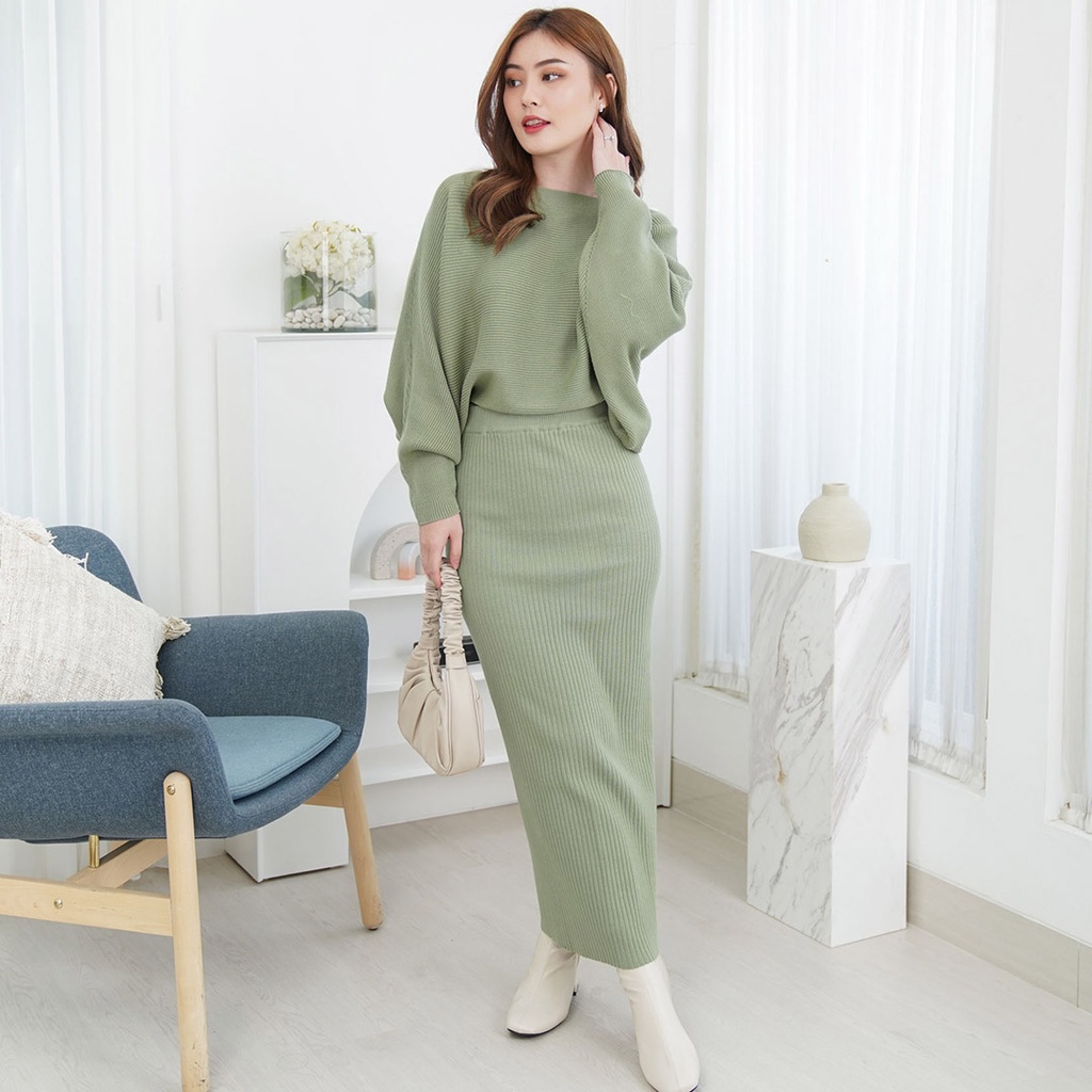ERVA RAJUT One set Baju Stelan Wanita Rok+Blouse