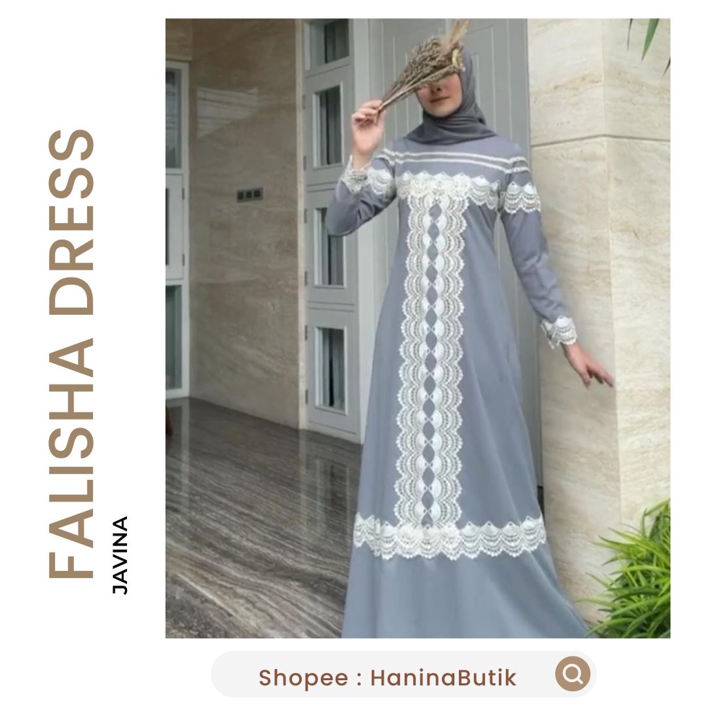 (𝗦𝗜𝗔𝗣 𝗞𝗜𝗥𝗜𝗠) SALE - FALISHA DRESS ORIGINAL GREY SIZE S by JAVINA | DRESS WANITA DRESS PESTA BROKAT R