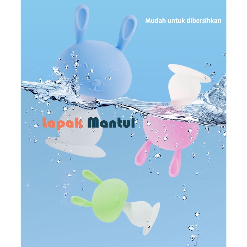 LM-0215 Mainan Gigitan Bayi Silicone Model Rabbit Bell - Baby Fruit Teether Bell - Gigitan Bayi BPA FREE