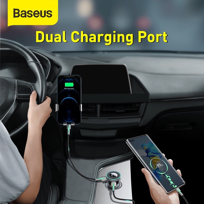 Baseus Original Car Charger Enjoy FM Transmitter Modulator Bluetooth 5.0 Receiver AUX 3.5MM 3.4A Casan Mobil Transmiter Saver Adaptor Adapter Dual USB Output