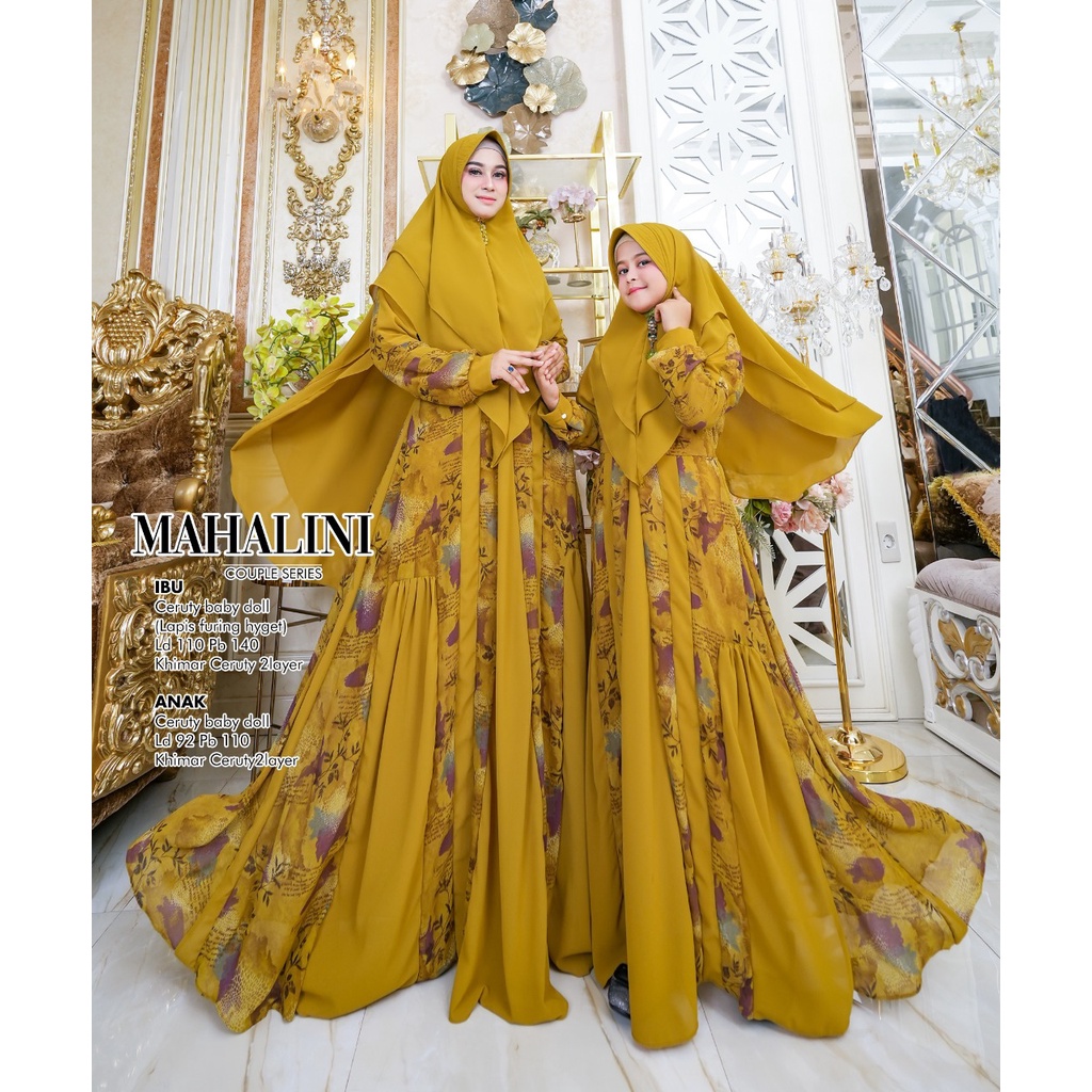 Khadijah Humaira Gamis Syari Couple Ibu Anak Ceruty Babydoll Cp Mahalini