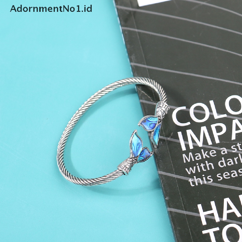 [AdornmentNo1] Gelang Bangle Vintage Abalone Shell Mermaid Tail Untuk Wanita Gelang Pasangan [ID]