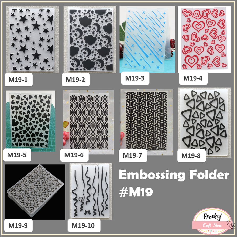 

LovelyCraftStore | M19 Embossing Folder ~ Template Plastik Timbul untuk DIY, Kartu Ucapan, Bullet Journal, Journal Decorations