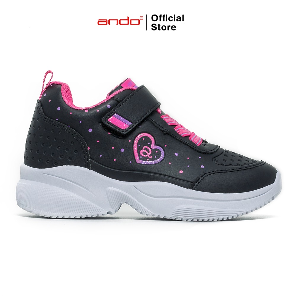 Ando Official Sepatu Sneakers Febe V Anak - Hitam/Merah Jambu
