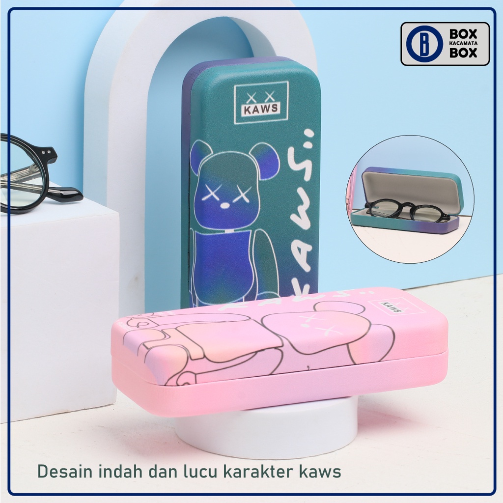 Tempat/Box/ Hardcase Kacamata Motif Karakter Kaws Couple Keren Terbaru D6