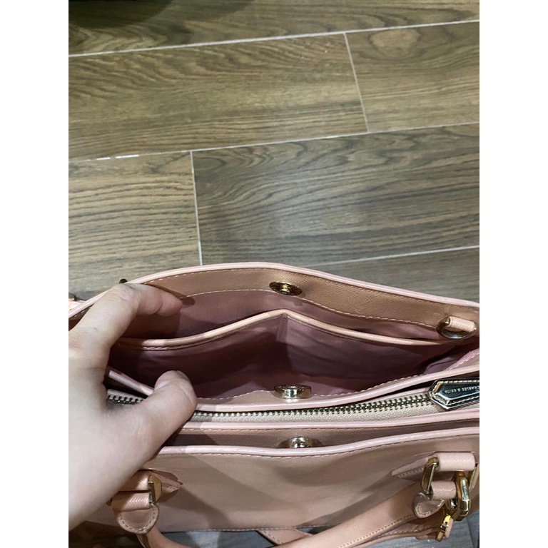 Preloved Tas Charles and Keith Original Sling Bag Soft Pink