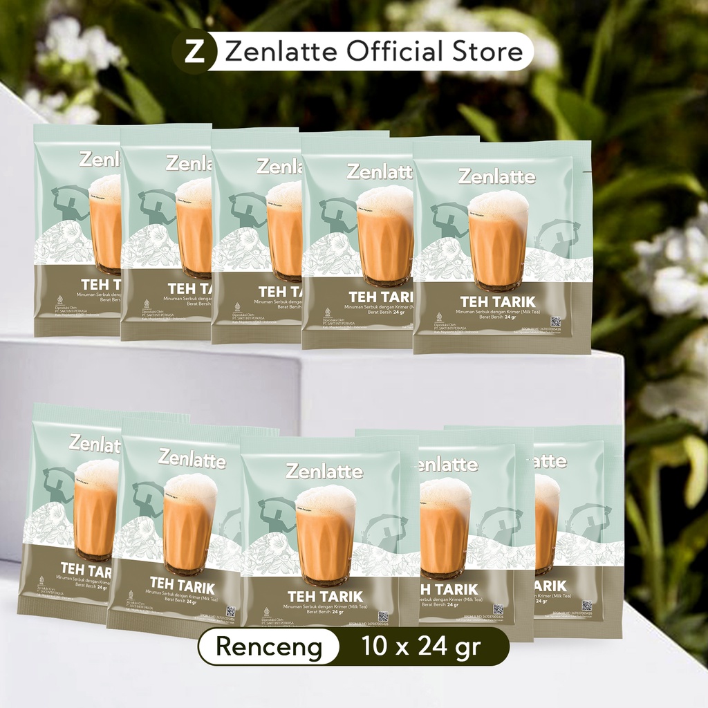 Zenlatte Teh Tarik Renceng - 1 Karton | Teh Tarik Powder | Bubuk Teh Tarik