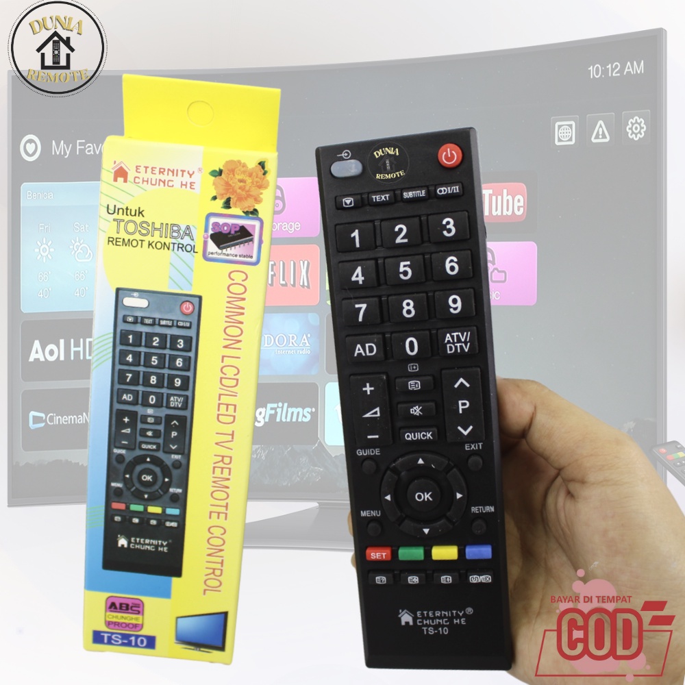 Remot Remote TV TOSHIBA Multi LED Regza TS-10 LCD LED tanpa setting