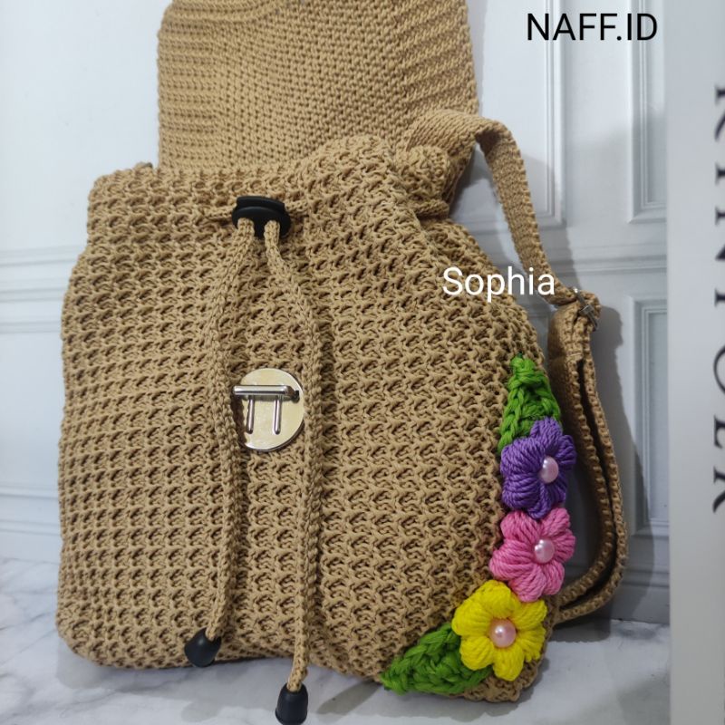 NAFF.ID-&quot;Shopia&quot; Tas HP Serut Wanita|Tas Rajut Selempang