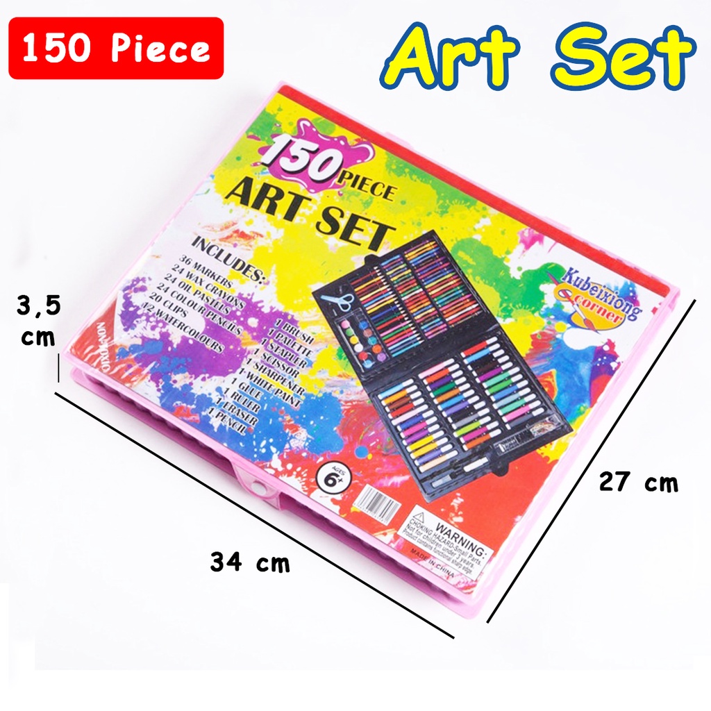 Alat Gambar Crayon Super Mega Art Set Pensil Warna Cat Air 208 &amp; 150