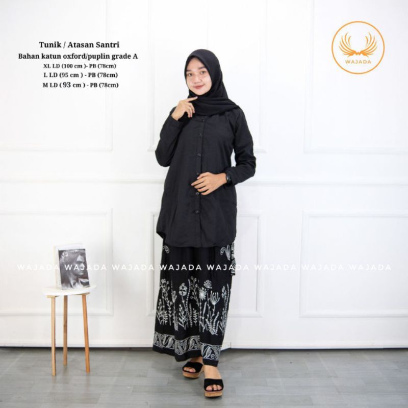 TUNIK SANTRIWATI MOTIF POLOS | TUNIK WANITA MODEL KEKINIAN | ATASAN SANTRIWATI | KEMEJA SANTRIWATI P