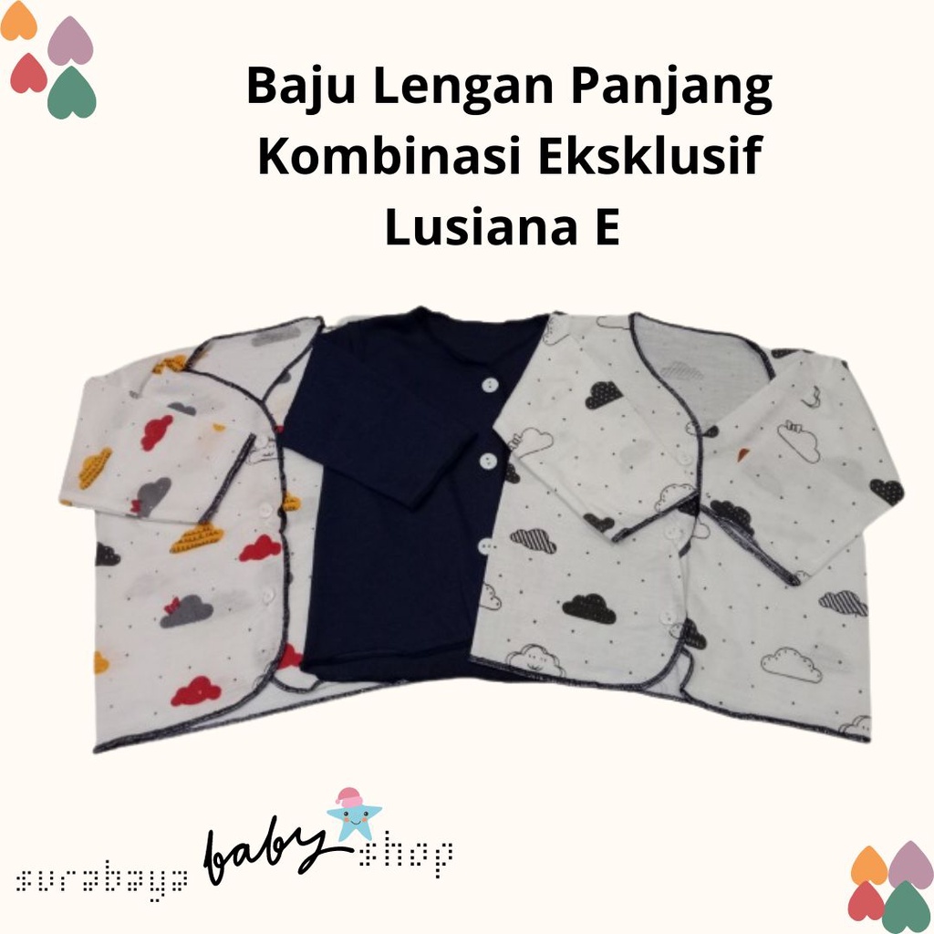 Baju Lengan Panjang Bayi Baru Lahir Newborn Kombinasi Eksklusif Lusiana E 1pc / 3pc /6pc 652502