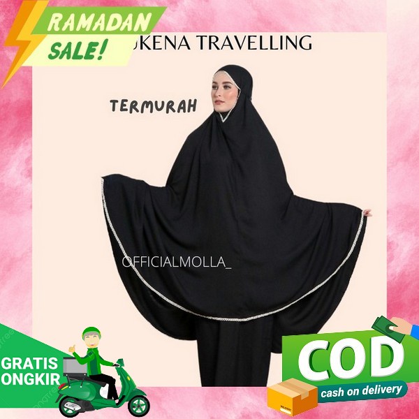 Jennabia - Mukena Dewasa Jumbo Premium Bordir Mewah Bunga Tulipa Humaira Mukenah Katun / Mukena Trav