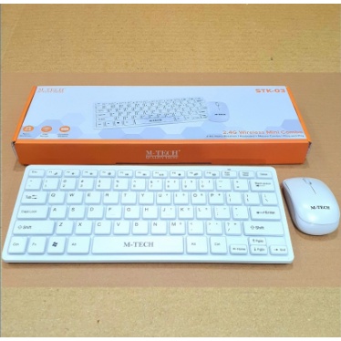keyboard + mouse wireless STK-03 M-TECH - putih