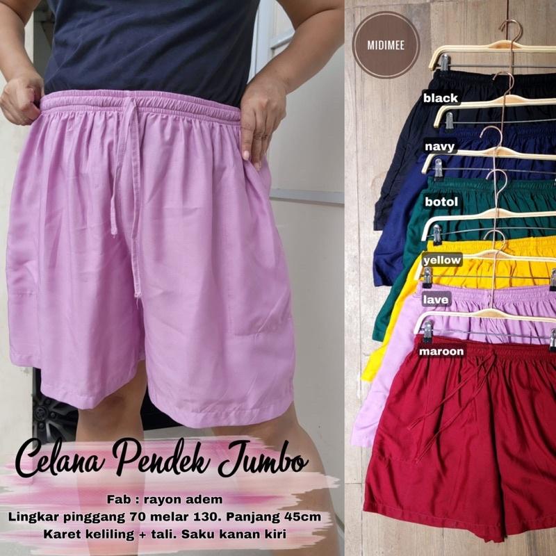 CELANA PENDEK SUPER JUMBO BAHAN RAYON FIT TO  4XL MUAT DIATAS 100KG