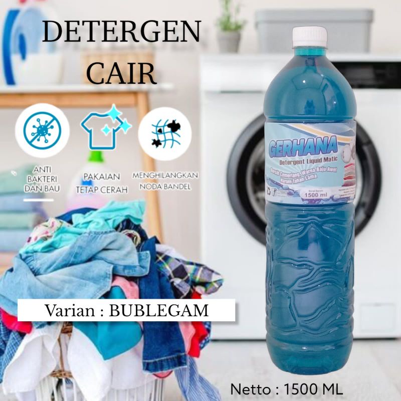 Detergen Cair 1,5Liter Aromah Babblegum Deterjen Cair 1500ml Ditergen Cair 1500ml Diterjen Cair 1,5L Sabun Loundry Murah 1500ml Sabun Cuci Baju 1,5 Liter Sabun Cuci Pakaian 1500ml Sabun Londry Detergent Cair 1,5 Liter Ditergent Cair 1,5L Deterjent Cair