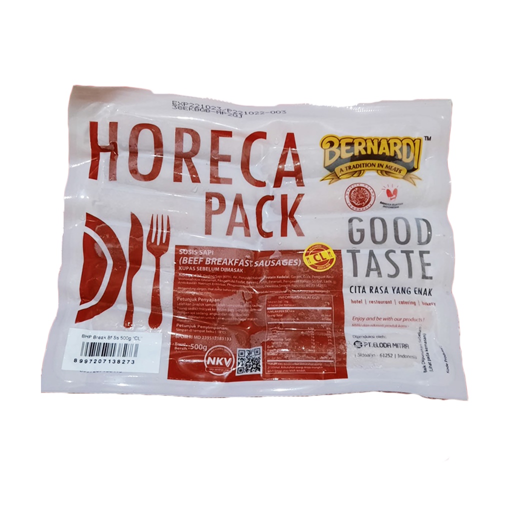 SOSIS SAPI HORECA BERNARDI CL 500GR | BERNARDI BEEF SAUSAGE CL 500G | GOOD TASTE!